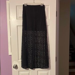 Lily White Black Maxi A-Line Skirt